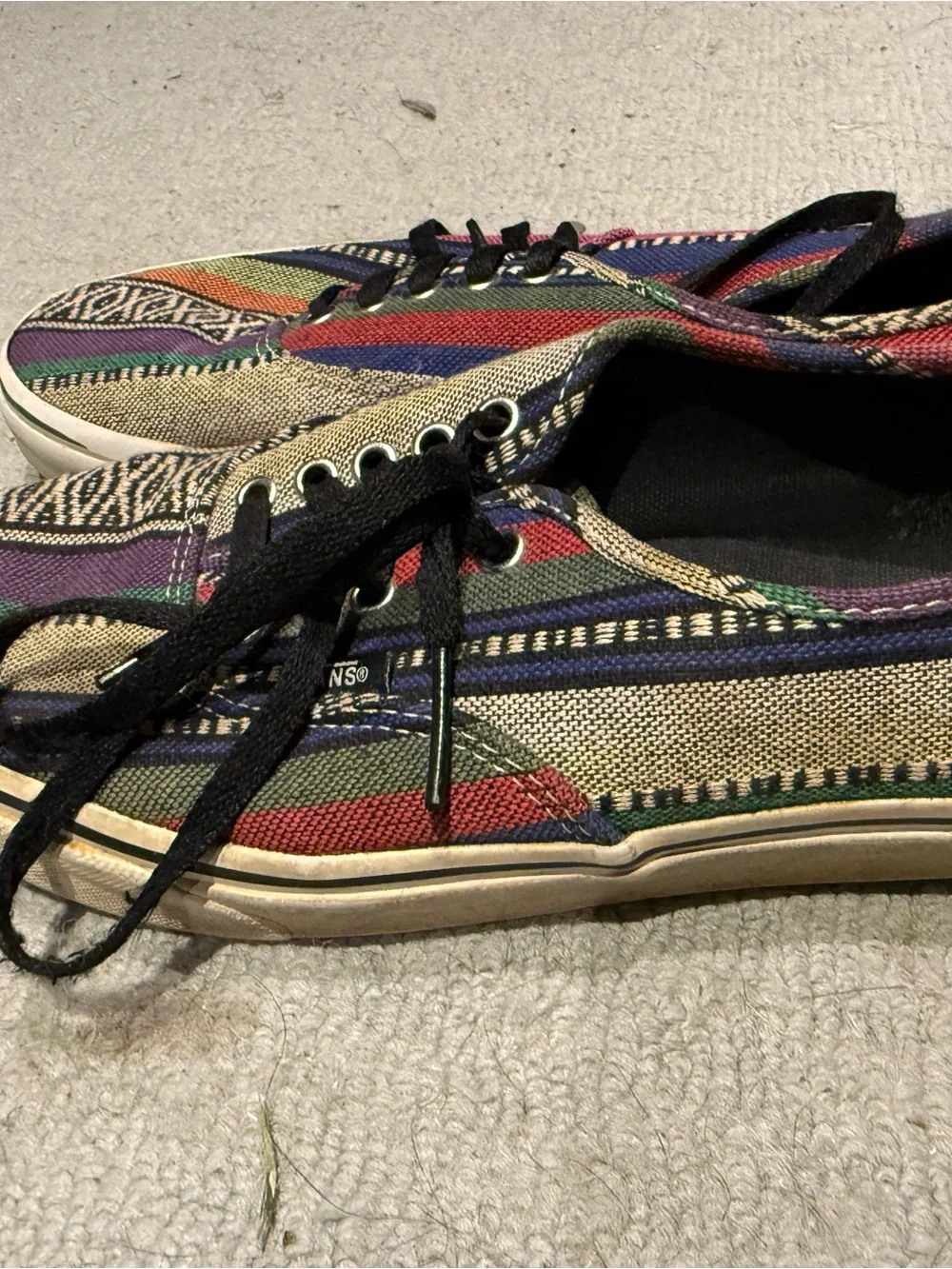 Vans Authentic Low-Top Sneakers in Multicolor Stripe